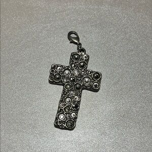 Sabika Silver Cross Pendant with Rhinestones